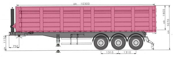 Трехосный самосвальный полуприцеп BODEX KIS 3WS V=45 м.куб. Трехосный самосвальный полуприцеп BODEX KIS 3WS V=45 м.куб.